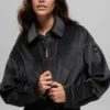 Kort Mountain Side-jackor i ribbad velour – svart