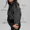 Kort Mountain Side-jackor i ribbad velour – svart