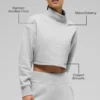 Kort Serenity-överdragströja – Athletic Heather Grey