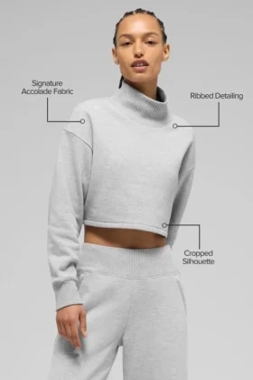 Kort Serenity-överdragströja – Athletic Heather Grey