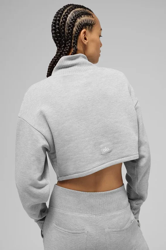 Kort Serenity-överdragströja – Athletic Heather Grey