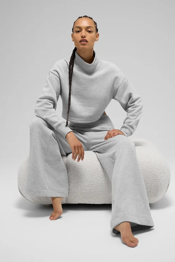 Kort Serenity-överdragströja – Athletic Heather Grey