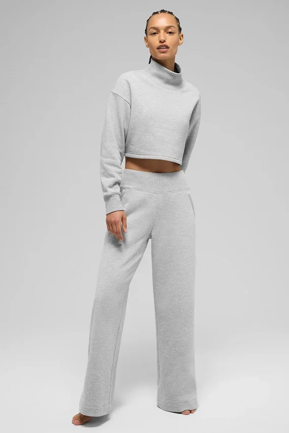 Kort Serenity-överdragströja – Athletic Heather Grey