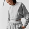 Kort Sway-tröja med rund hals – Athletic Heather Grey