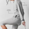 Kort Sway-tröja med rund hals – Athletic Heather Grey