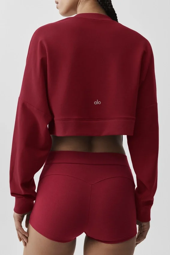 Kort Sway-tröja med rund hals – Summer Romance Red