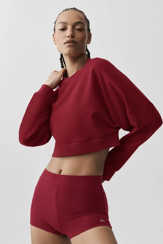 Kort Sway-tröja med rund hals – Summer Romance Red