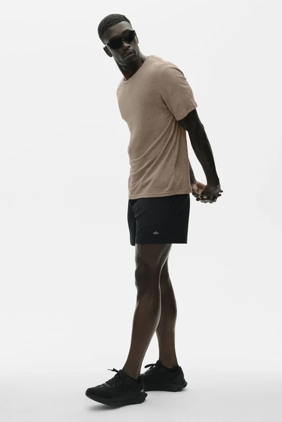 Kortärmad T-shirt i linnejersey – Gravel