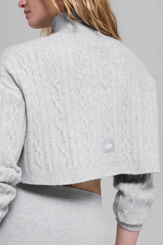 Kortärmad Winter Bliss-polotröja med kabelstickning och långärmad – Athletic Heat