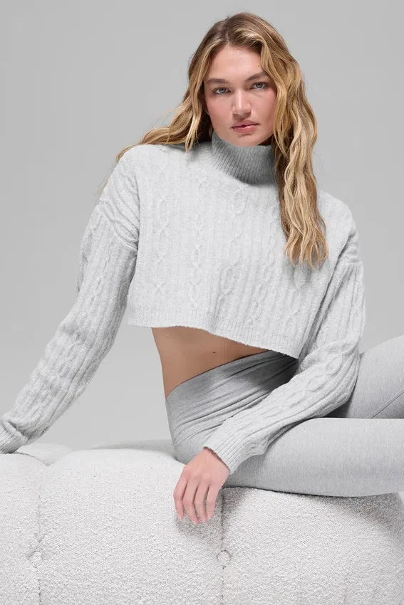 Kortärmad Winter Bliss-polotröja med kabelstickning och långärmad – Athletic Heat