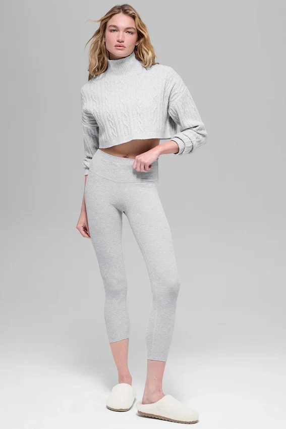 Kortärmad Winter Bliss-polotröja med kabelstickning och långärmad – Athletic Heat