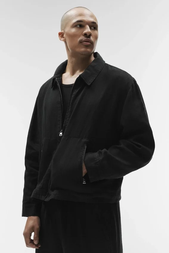 Linen Days Full Zip Jacket – Black