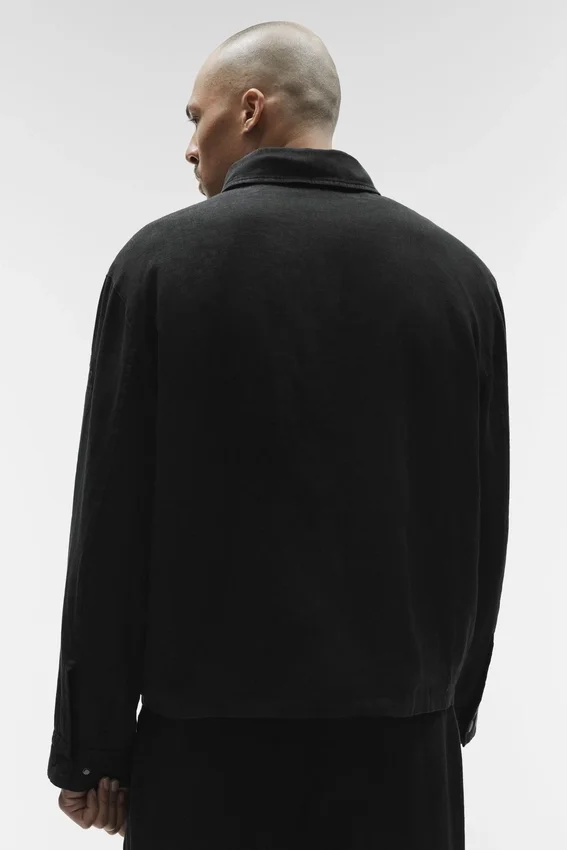 Linen Days Full Zip Jacket – Black
