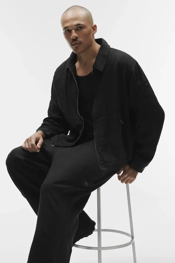 Linen Days Full Zip Jacket – Black
