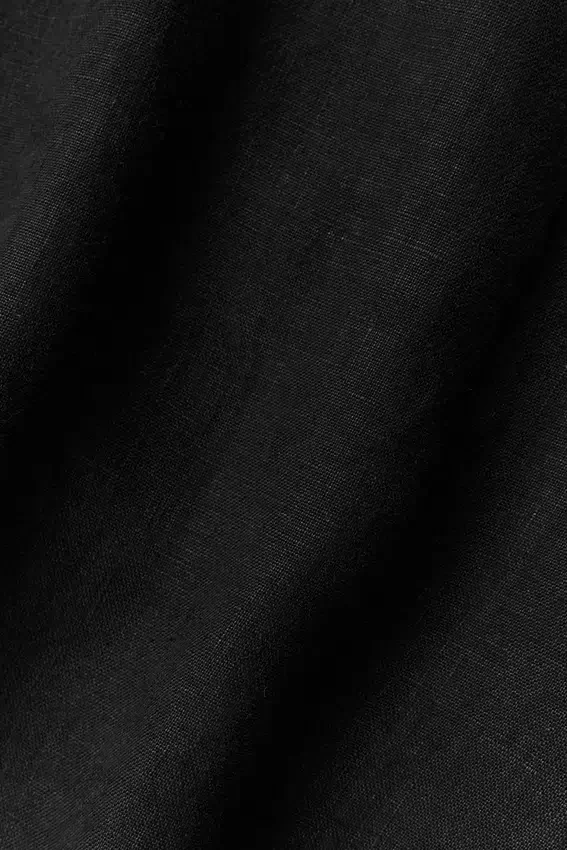Linen Days kortärmad skjorta med knappar – svart