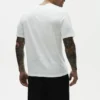 Linnejersey-T-shirt med kortärmat design i Coastal-stil – Vit
