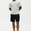 Linnejersey-T-shirt med kortärmat design i Coastal-stil – Vit