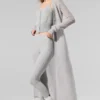 Lång kofta i genomskinlig kashmir – Athletic Heather Grey