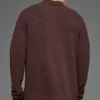 Långärmad polotröja i texturerat stickat – Brownstone