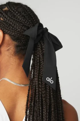 Love Knots Tie Scrunchie – Svart
