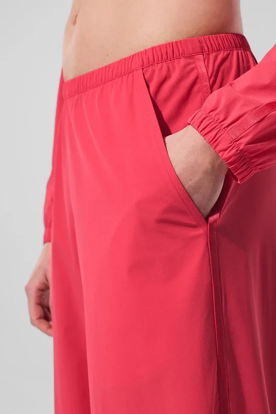 Luftiga byxor med vida ben (långa) – Candy Red