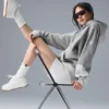 Make Waves-huvtröja – Athletic Heather Grey Tonal
