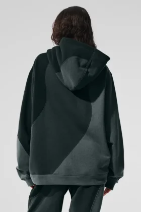 Make Waves-huvtröja – Charcoal Green Tonal