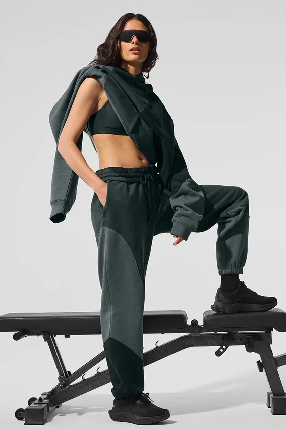 Make Waves-mjukisbyxor – Charcoal Green Tonal