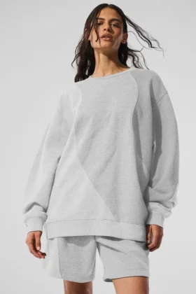 Make Waves-tröja med rund hals – Athletic Heather Grey Tonal