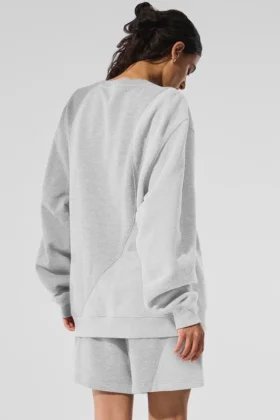 Make Waves-tröja med rund hals – Athletic Heather Grey Tonal