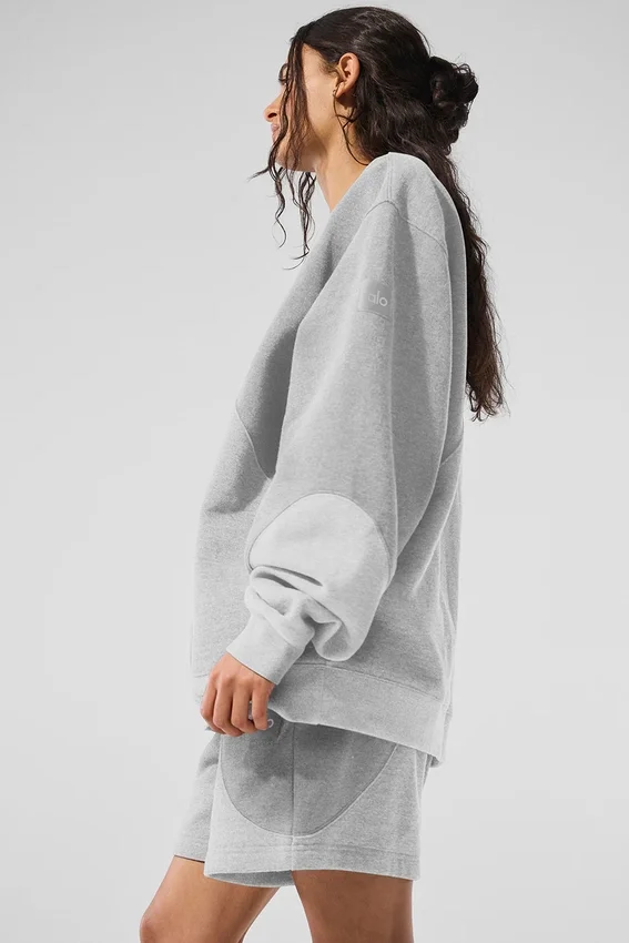 Make Waves-tröja med rund hals – Athletic Heather Grey Tonal