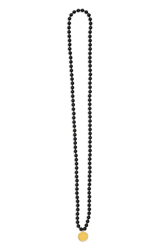 Mala-halsband i svart onyx