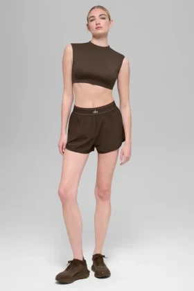 Alo Softsculpt Capped out kortärmat tröja – Espresso