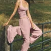 Megastar-cargobyxor med låg midja – Vintage Pink