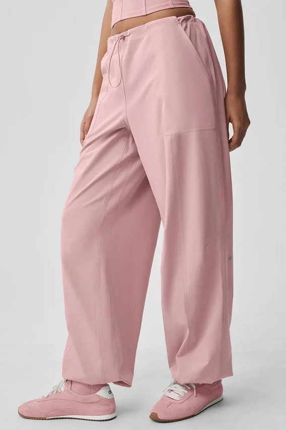 Megastar-cargobyxor med låg midja – Vintage Pink