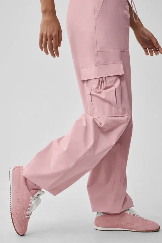 Megastar-cargobyxor med låg midja – Vintage Pink