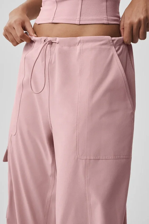 Megastar-cargobyxor med låg midja – Vintage Pink