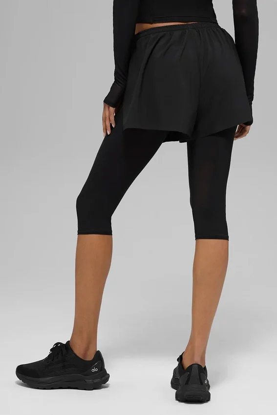 Mesh Front Runner 2-i-1-shorts – Svart