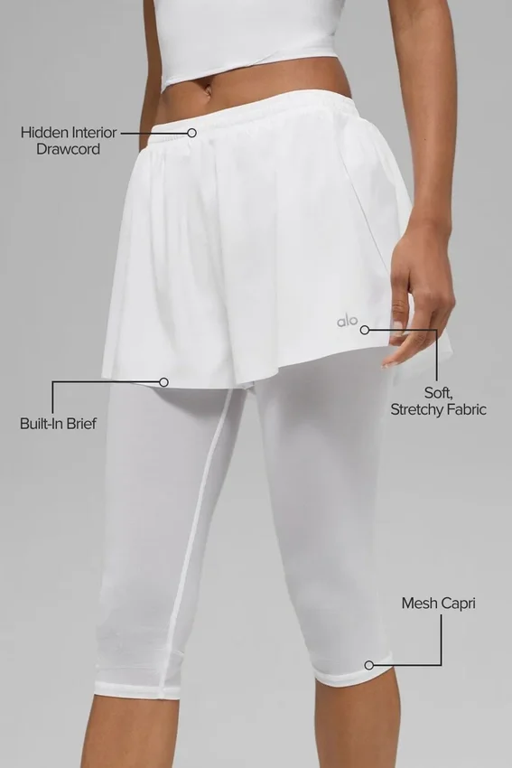 Mesh Front Runner 2-i-1-shorts – Vit
