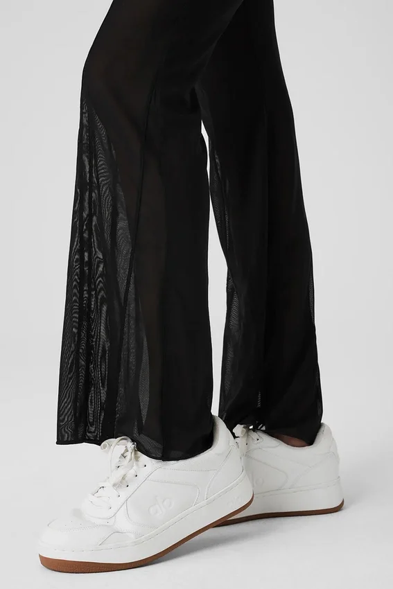 Mesh High-Waist Flicker Byxor – svart