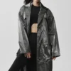 Metallic Break Line-trenchcoat – silvermetallic
