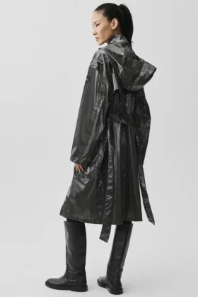 Metallic Break Line-trenchcoat – silvermetallic