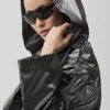 Metallic Break Line-trenchcoat – silvermetallic