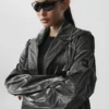 Metallic Break Line-trenchcoat – silvermetallic