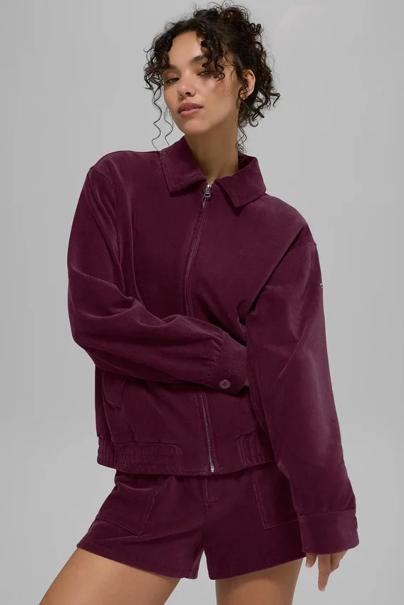 Micro Corduroy on Duty-jackor – vinröd