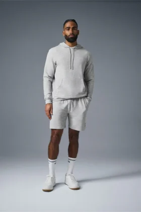 Micro Waffle Fast Break-huvtröja – Athletic Heather Grey