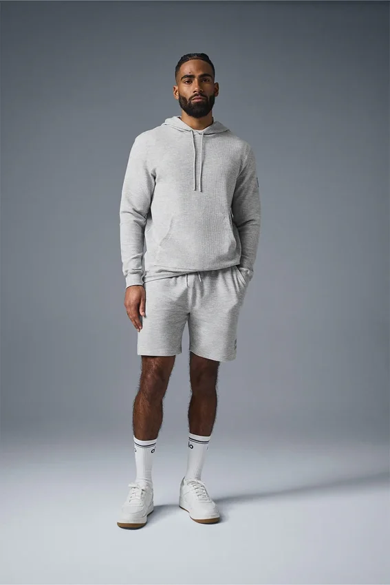 Micro Waffle Fast Break-huvtröja – Athletic Heather Grey