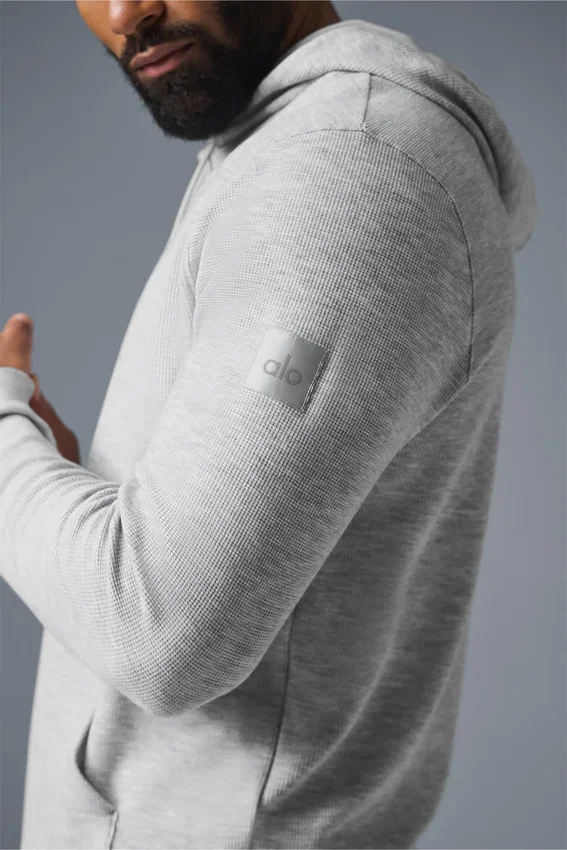 Micro Waffle Fast Break-huvtröja – Athletic Heather Grey