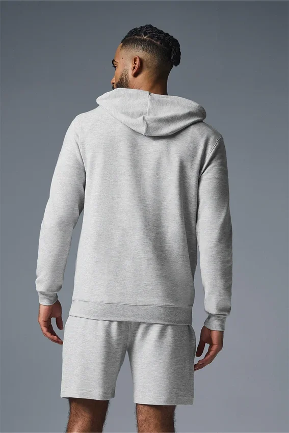 Micro Waffle Fast Break-huvtröja – Athletic Heather Grey
