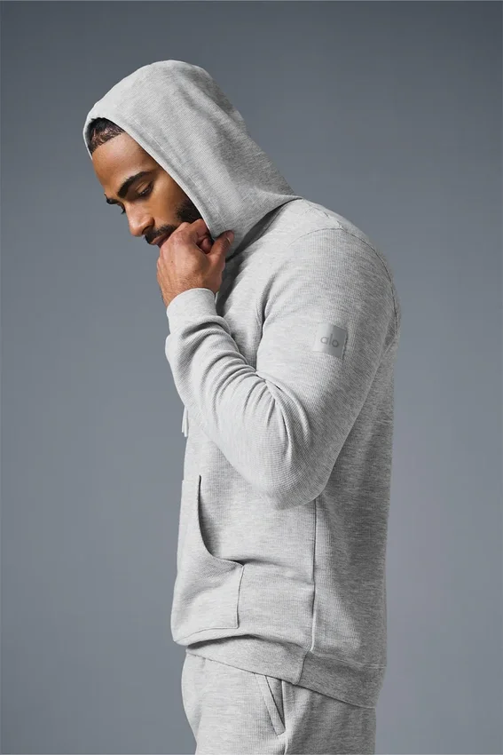 Micro Waffle Fast Break-huvtröja – Athletic Heather Grey
